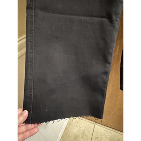 Judy Blue Wide Leg Crop Jeans Size 7/28 Black Tummy Control Raw Hem JB88710 - Picture 6 of 12